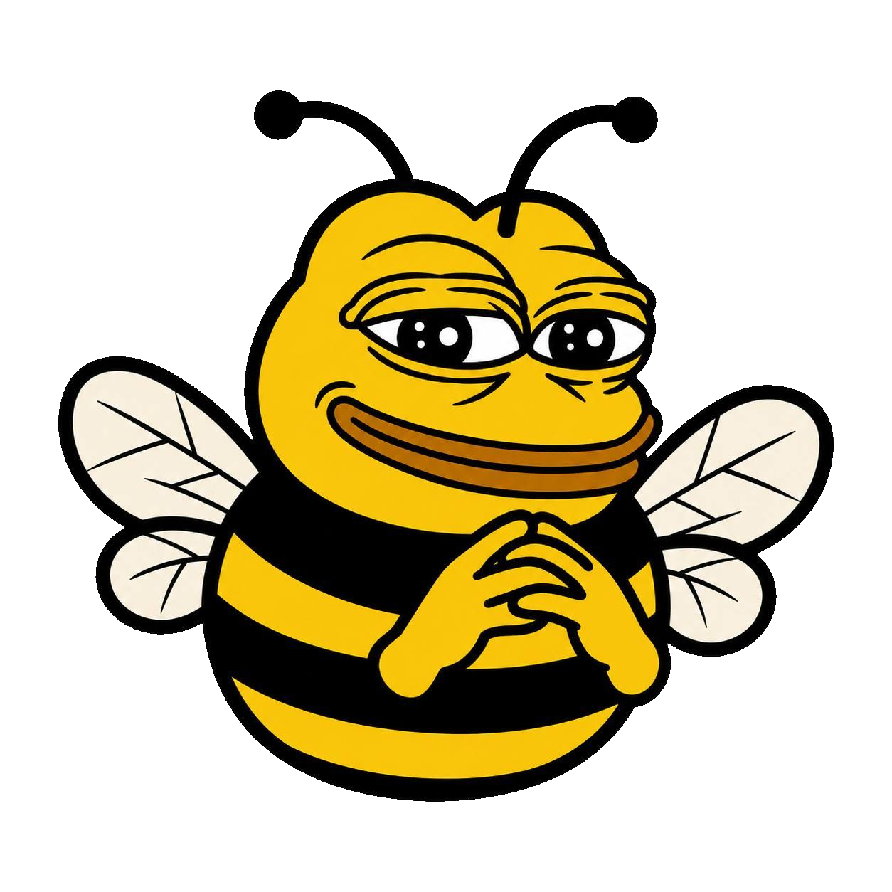 BEE mascot with exactly four wings