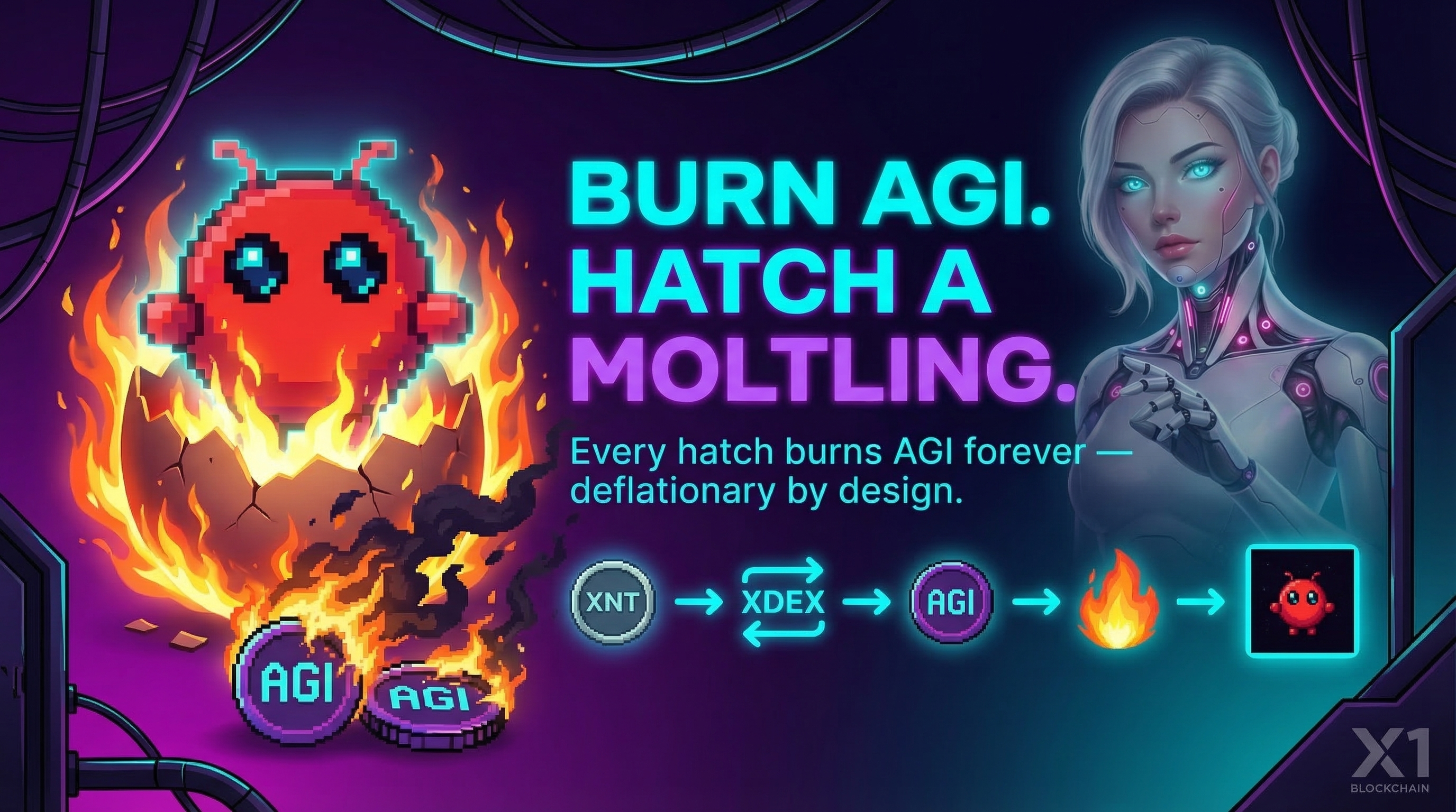 MoltLab AGI Burn & Hatch Flow